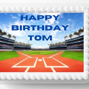 Baseball Field  Edible Image Sports Themed Birthday Party Cake Topper Frosting Sheet Icing Frosting Edible Sticker Decal