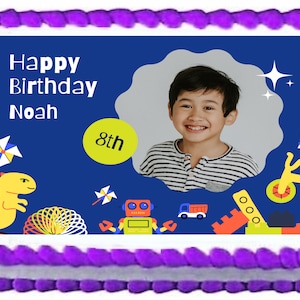 Custom Birthday Personal Photo Collage Image Edible Cake Topper Frosting Sheets Icing Sheet Photo Own Pictures Personalized Cake Decoration
