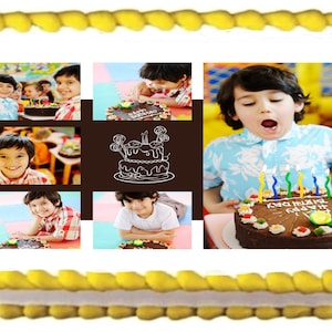 Custom Birthday Personal Photo Collage Image Edible Cake Topper Frosting Sheets Icing SheetPhoto Own Pictures Personalized Cake Decoration