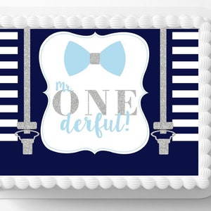Mr Onderful Baby Boy First Birthday Edible Image Edible Birthday Cake Topper Frosting Sheet Edible Icing Paper Cake Decoration Sticker Decal