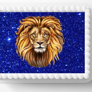 Lion Head Image Edible Cake Toppers Cookie Cupcake Topper Decoration Frosting Sheets Cake Decorations Lions Wild Cats Fearless Fierce Savage