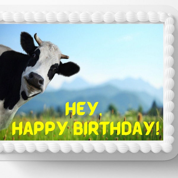 Farm Cow Image Edible Cake Topper Frosting Sheets Icing Frosting Photo Cupcake Cookie Toppers Farm Animals Theme DIY Kids Birthday Party