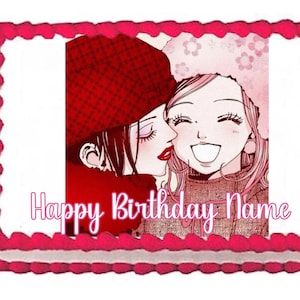 Anime Cartoon Girl Nana Edible Image Manga Themed Edible Birthday Party Cake Topper Frosting Sheet Personalized Custom Edible Sticker Decal