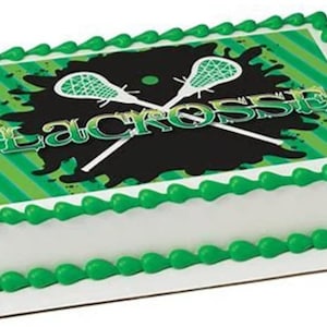 Lacrosse Sports Image  Edible Cake Topper Frosting Sheets Icing Frosting Photo