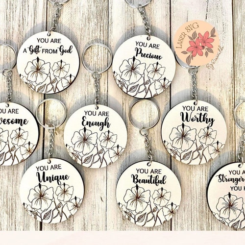 Keychain Bundle SVG File for Glowforge and Laser Cutters 24 - Etsy