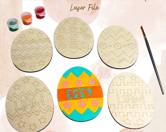 Laser Cut Easter Egg Paint Kit File: DIY Decor (SVG/PDF)