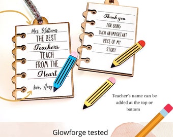 Teacher Ornament SVG Laser Cut File: Glowforge Gift (Digital File)