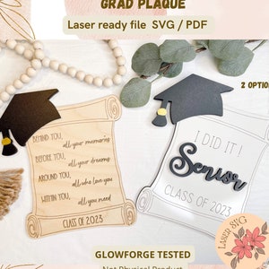 DIGITAL FILE, Updated Grad 2024, Graduation Svg, Laser Cut, Glowforge, Graduation Plaque, Digital File, Laser File, Graduation 2024
