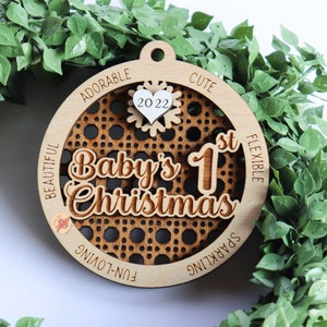 FILE DIGITALE, File laser Stat per bambini, LaserCut, Ornamento per bambini personalizzato, File di ornamenti di Natale, File di Natale 2023, File Glowforge, 2023