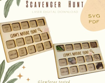 Nature Scavenger Hunt Laser Cut File: Montessori Activity (SVG/PDF)