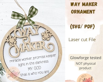 Archivo de corte láser de adorno cristiano: Way Maker SVG, compatible con Glowforge (archivo digital)