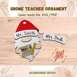DIGITAL FILE, Teacher ornament svg, Teacher laser file, teacher laser cut, Teacher Appreciation Gift, Teacher Gift Glowforge Cut File, Svg