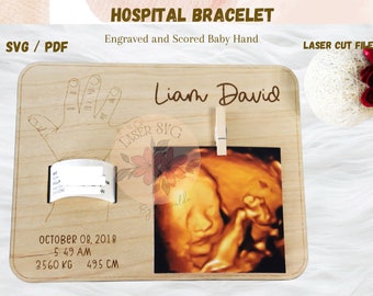 Baby Hospital Bracelet Holder: Laser Cut File (SVG & PDF)