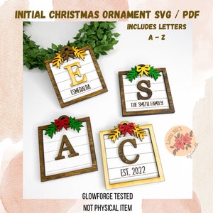 DIGITAL FILE, Initial Christmas Ornament svg, Name Ornament svg, Monogramed Ornament svg, Personalized Ornament svg, Christmas Ornaments svg