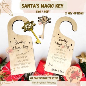 Santas magischer Schlüssel Türschild: Laser Cut Dateien (SVG/PDF)
