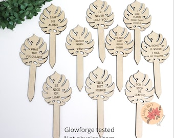 Funny Plant Stakes SVG Laser File: Garden Markers (Digital Download)