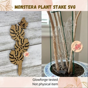 monstera plant stake svg, digital file, plant stake, garden stake, monstera, funny plant stake