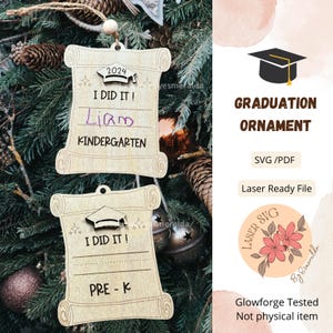 DIGITAL FILE,  Kindergarten Preschool Pre K Graduation 2025, Child&#39;s Handwriting Keepsake Laser Cut File, Graduation SVG, Glowforge Files