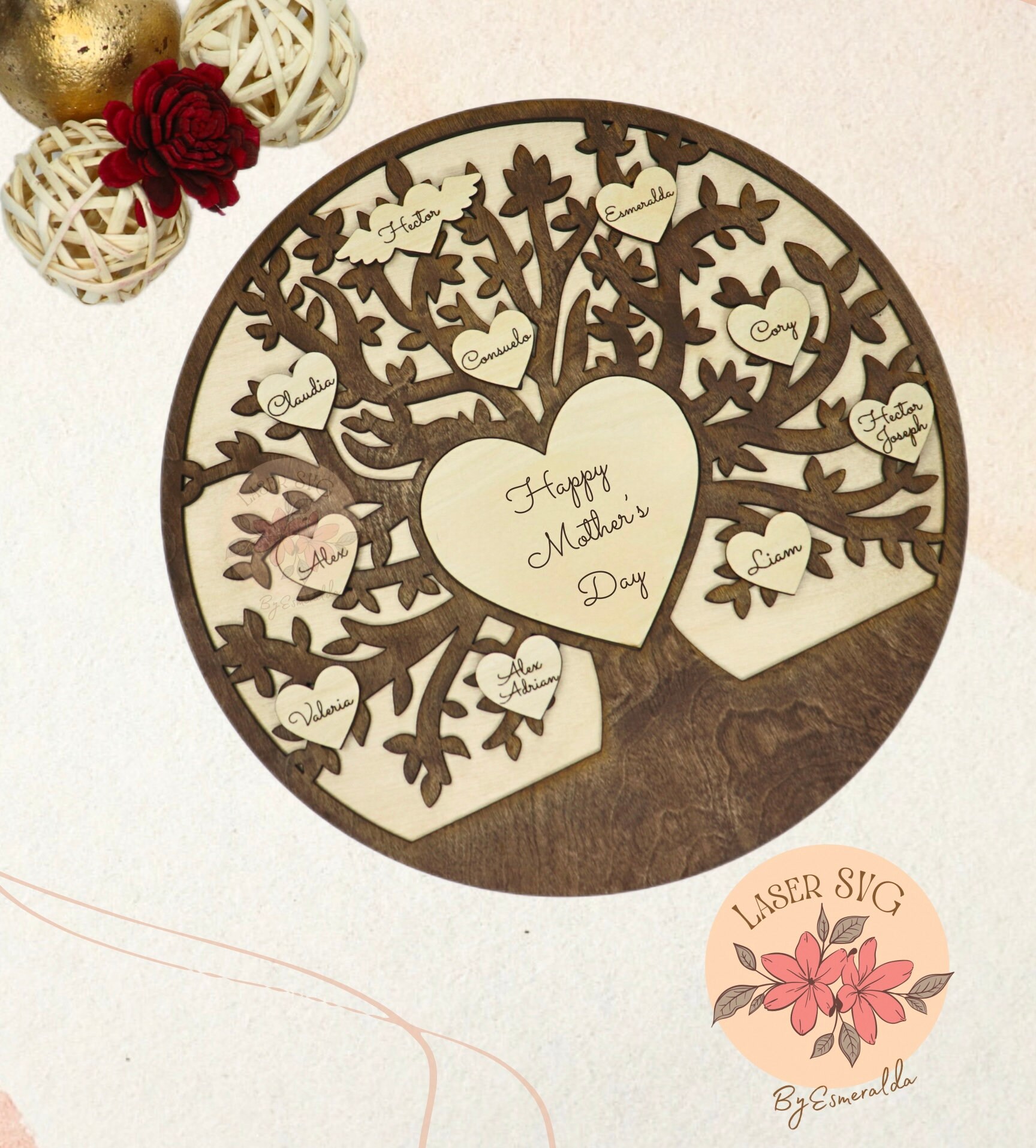 Tree of Life SVG, Customizable Family Tree Laser Cut File (digital File ...