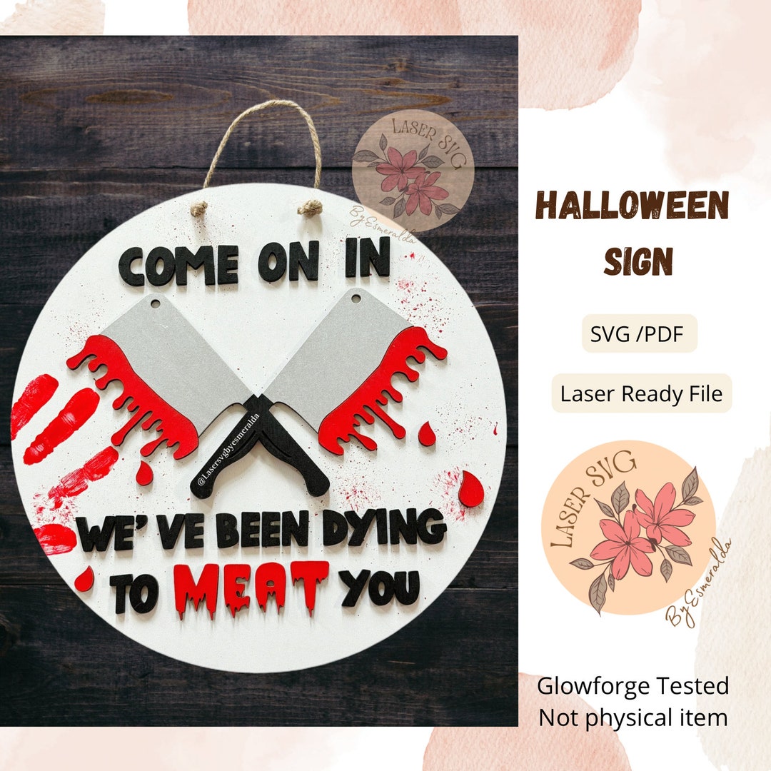 Horror Open Sign Halloween Horror Door Sign SVG: Laser Cut File (digital Download) - Etsy