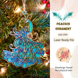 Red Peacock Hanging Tree Decorations 6 Pack