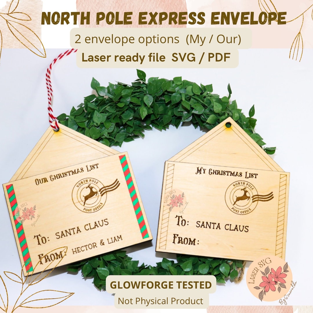 Letter to Santa Ornament SVG: Christmas Laser Cut File (digital File ...
