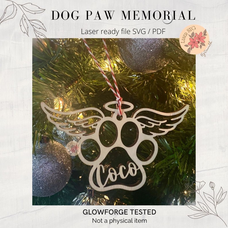 DIGITAL FILE Pet Memorial Paw Print With Wings Customizable Etsy