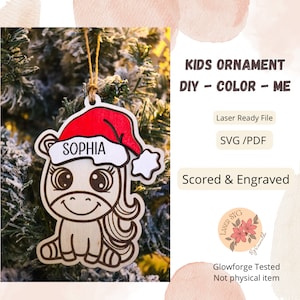 DIGITAL FILE, Unicorn, Laser Files, crafts  for kids, DIY Coloring Kit, Glowforge Laser, Colour Me Craft File, Glowforge Aura, Paint Kit Svg