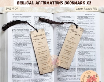 Laser Cut Bookmark SVG File: Biblical Affirmations (Digital File)