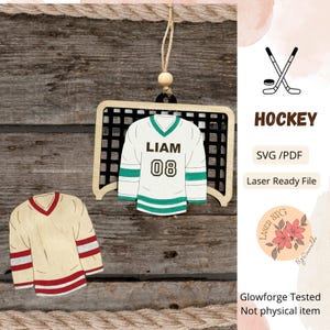 DIGITAL FILE, Hockey Laser Files, Laser Cut Hockey, Laser Hockey Laser Cut Files, Christmas SVG, Laser Christmas Svg, Glowforge Svg, Hockey