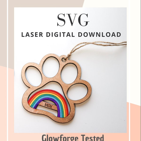 DIGITAL FILE, Memorial Dog Svg Laser, Svg Laser File, Memorial Svg, Glowforge File, Laser Machine Dog Ornament, Ornament 2024, Memorial File