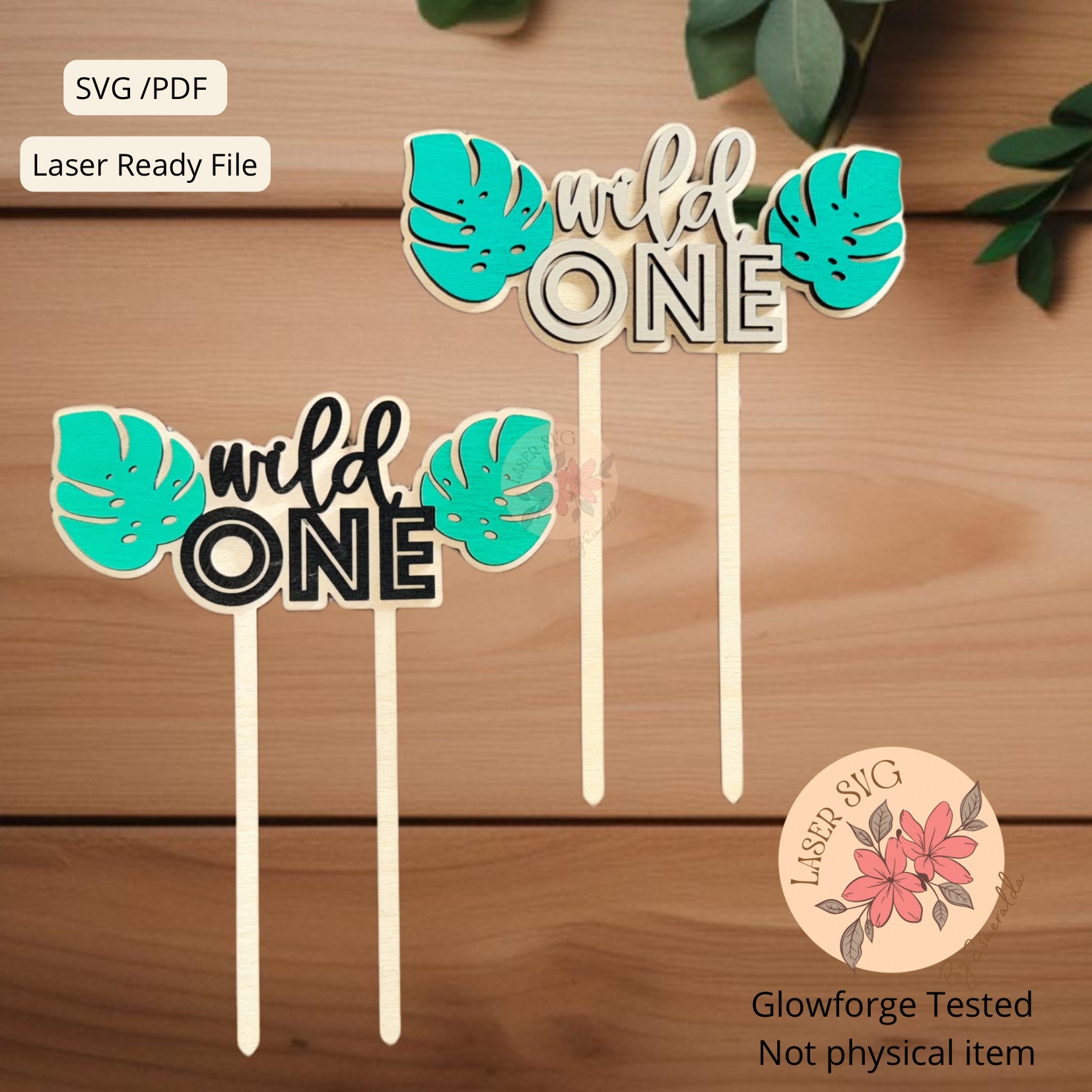 Wild One Cake Topper SVG: First Birthday Laser Cut File (digital File ...