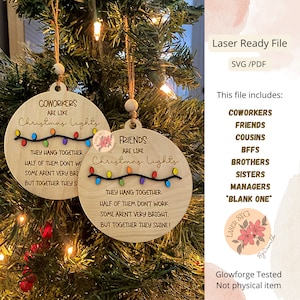 Coworker Christmas Ornament Laser File: Friends, Family SVG (Digital Download)