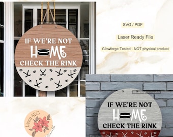 Hockey Door Sign Laser File: Sports Welcome Sign (SVG/PDF)