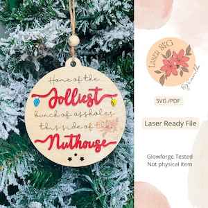 Lustige Weihnachtsverzierung Laser-Datei: Jollest Bunch SVG (Digitale Datei)