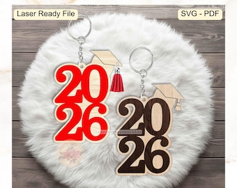 Graduation Keychain 2026 Laser Cut File (SVG/PDF)