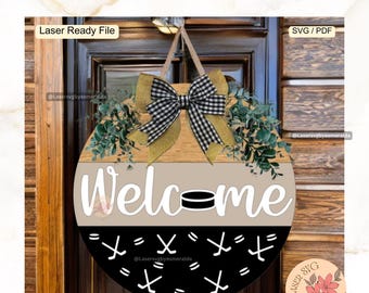 Hockey Welcome Sign Laser File: SVG, PDF (Digital Download)