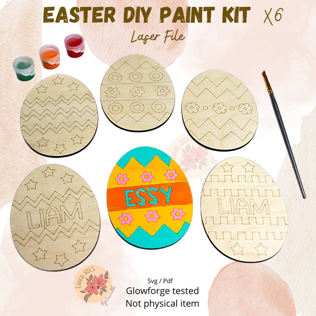 Laser Cut Easter Egg Paint Kit File: DIY Decor (SVG/PDF) - Etsy