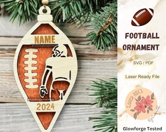 Football Ornament SVG: Bauble Laser Cut File (Digital Download)