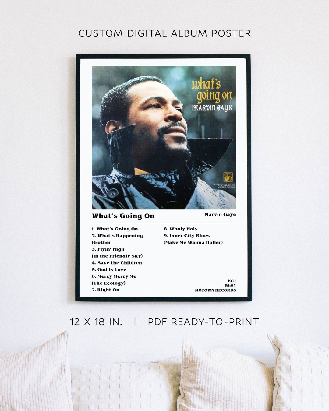 CUSTOM Digital Album Printable Poster 12x18 In. PDF Download of Album  Artwork 