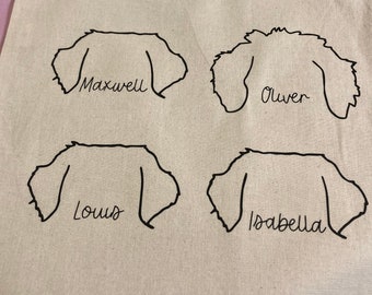 Dog/Cat Ears/Names Tote Bag