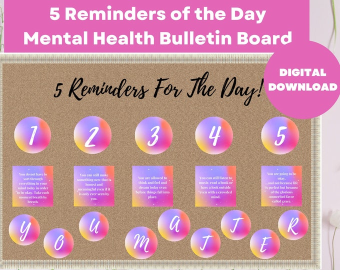 Mental Health Bulletin Board for the Classroom Emotional Health Bulletin Board RA Bulletin Board ...