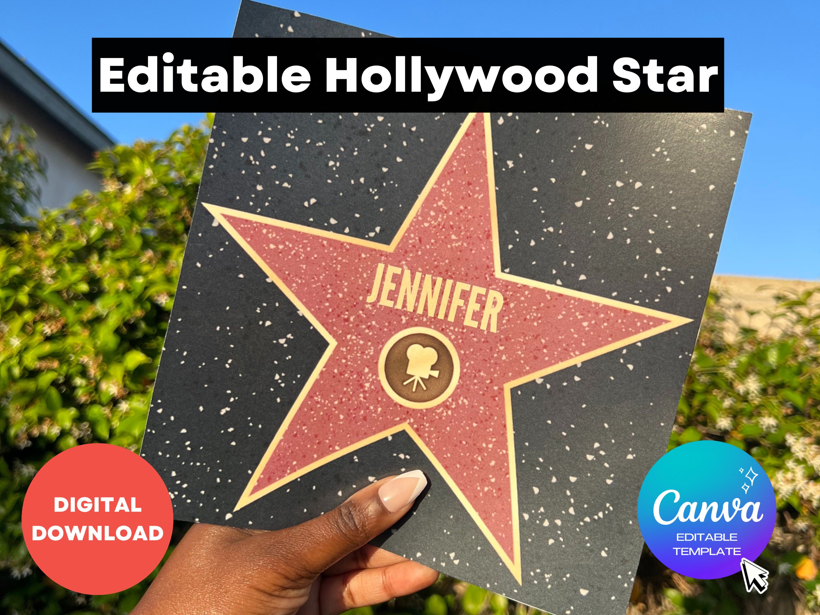 Hollywood Walk of Fame Stars Editable Printable Door Dec Etsy Australia