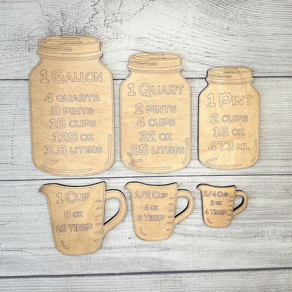 Measuring Bundle Mason Jar, Farmhouse Decor, Stencil cut file, Conversion chart, kitchen tool, SVG, laser, kitchen tool, Glowforge Laser