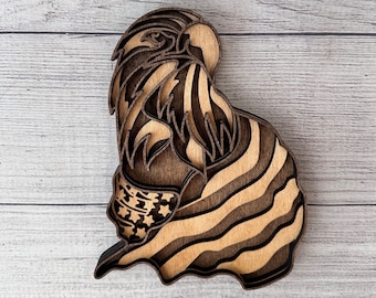 Eagle and Flag SVG, American Flag, Bald Eagle, Laser Cut file, Multilayer, DIY Cutting, Glowforge, Wooden Animal, Wall Decor,