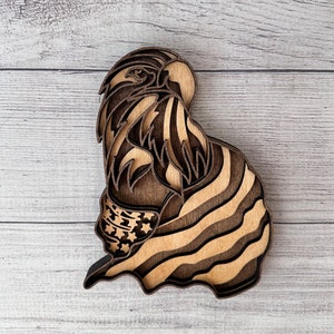 Eagle and Flag SVG, American Flag, Bald Eagle, Laser Cut file, Multilayer, DIY Cutting, Glowforge, Wooden Animal, Wall Decor,