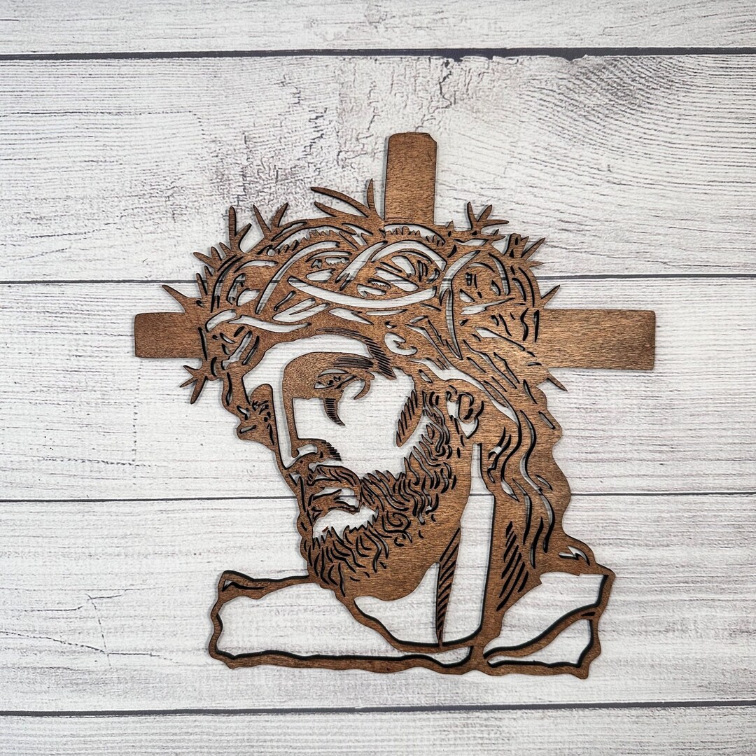 Jesus SVG, Cross SVG, Laser Cut Project, DIY Christian Decor, Glowforge ...