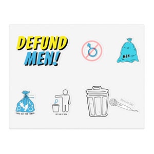 Women rights sticker set, anti men stickers, laptop sticker set, pack of stickers, feminist stickers, Misandrist stickers