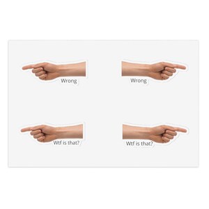 Finger pointing Sticker Sheets for laptop or planner stickers