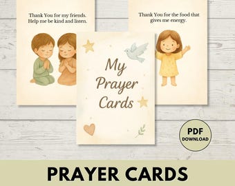 Kids' Christian Prayer Cards: English Catholic Devotional (PDF Downloads
